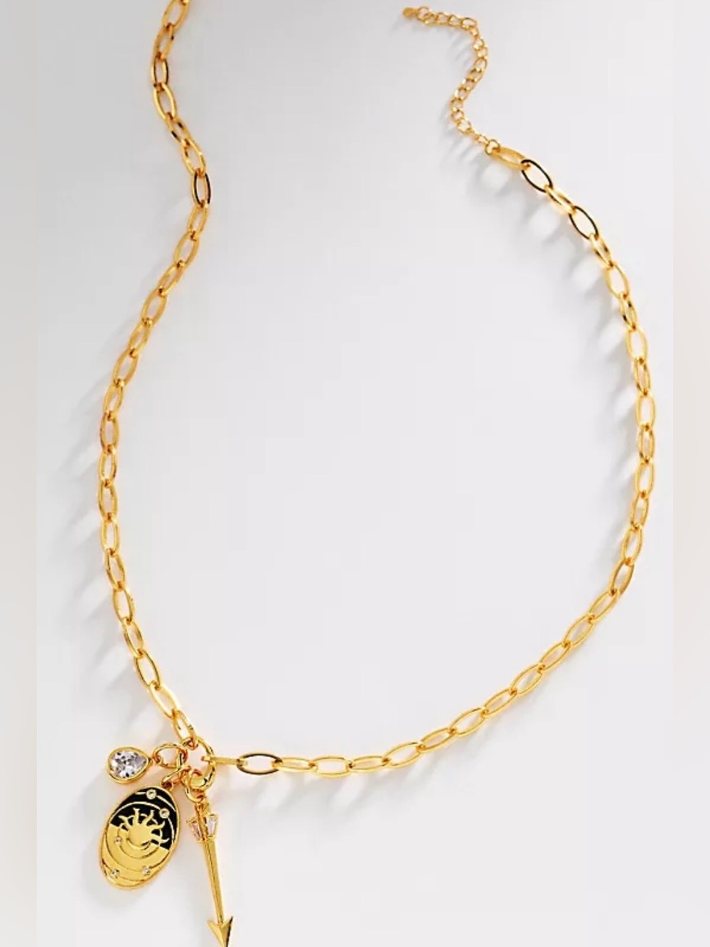Anthropologie Celestial Pendant Necklace-Gold/Black